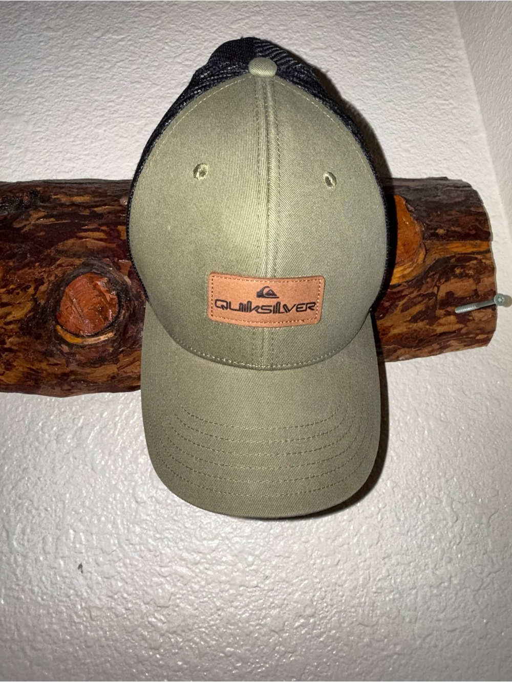 Quicksilver “Down The Hatch” Trucker Hat In Olive & Black W/ SnapBack Closure